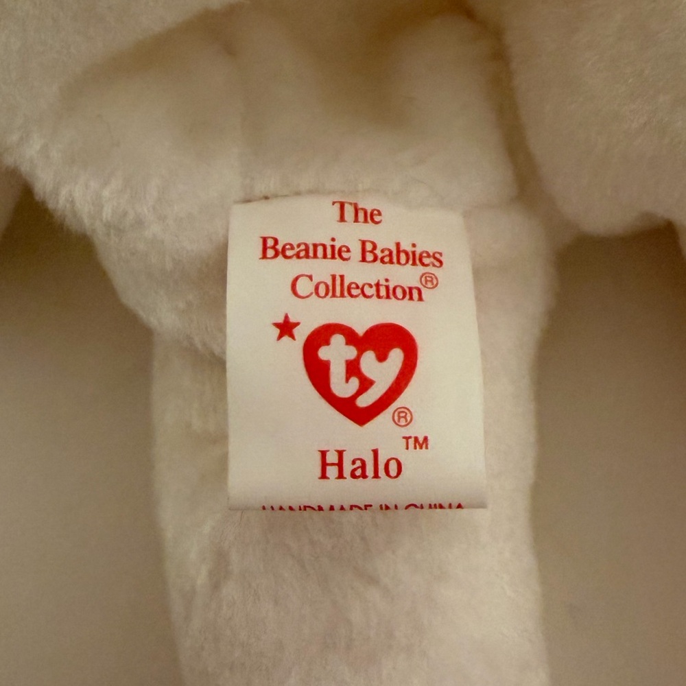 NWT RARE Ty White Angel Bear Plush with Iridescent Wings Beanie Baby WITH ERRORS - Picture 7 of 9